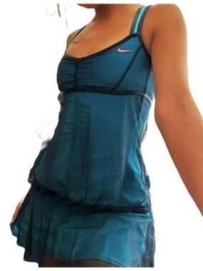 Nike Fit Dry Maria Sharapova Tennis Dress Teal Mesh Racerback XS NWT